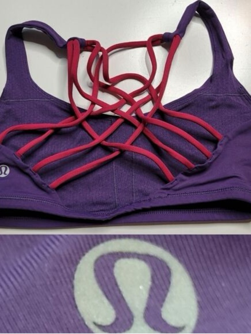 Lululemon Free To Be Bra | Purple with Pink straps | Size 8 | Light Support - Picture 4 of 4